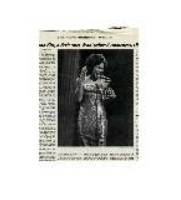 clipped news paper article of Eartha Kit and bits of surrounding text on white background