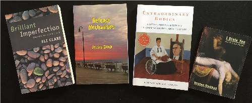 a table displaying 4 books about disability