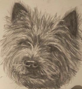 Faithful Friend, a graphite pencil drawing by Christina Papaleo.