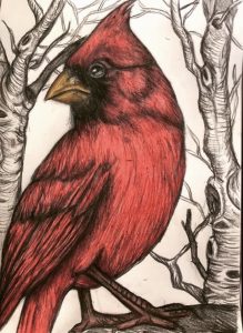 Never Far from Love, a colored pencil drawing by Christina Papaleo.