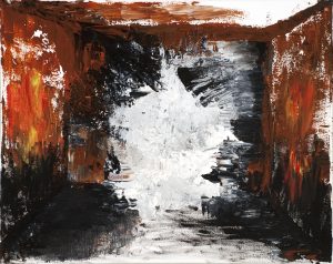 "Door," 19 inches × 16 inches, watercolor on canvas.