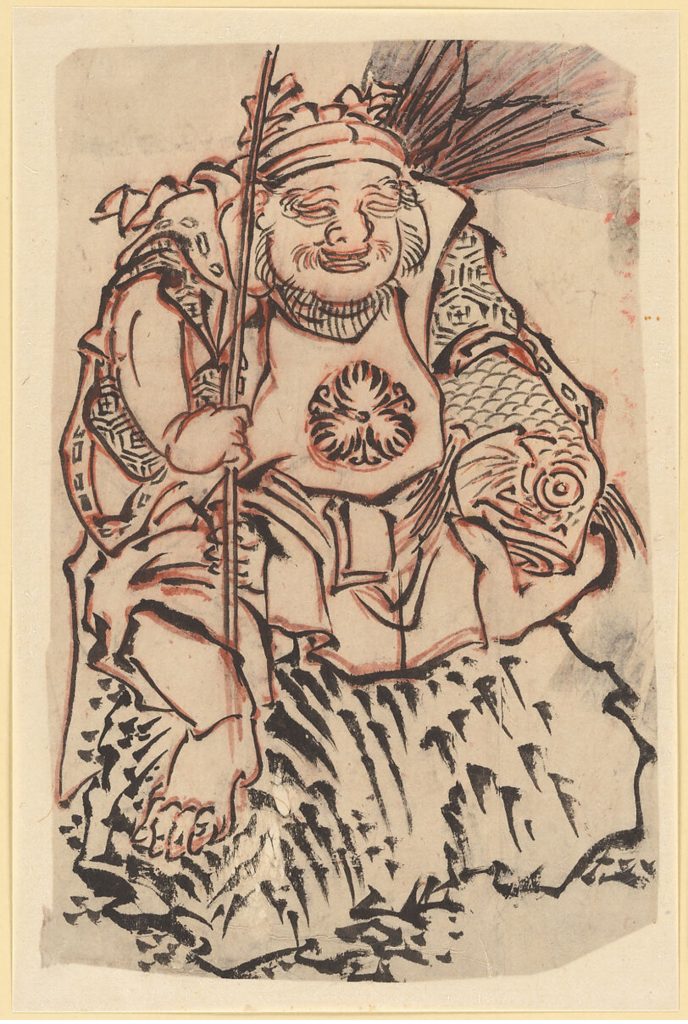 School of Katsushika Hokusai (18th–19th century). Ebisu (God of Luck, Protector of Merchants). Ink and color on paper. The Metropolitan Museum of Art, New York. Public domain